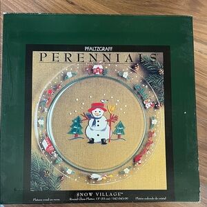 Pfaltzgraff Perennials Snow Village Festive Platter